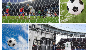足球有把足球门网子踢烂的吗